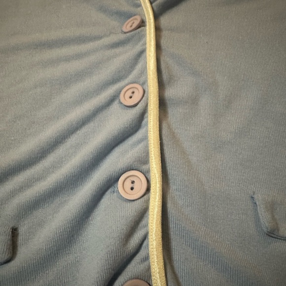 SUSAN LAWRENCE 4 Buttons cardigan with bow accents Light Blue in Xl - Picture 10 of 11